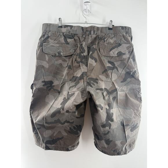 Men's Cargo Shorts Elastic Waist Multi Pocket Hiking Outdoor Camo Cotton Sz 42.. - Picture 3 of 16